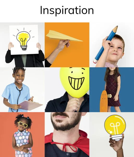 Diversidad Personas con ideas Inspiración — Foto de Stock