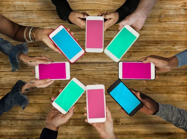 Human hands together in circle — Stock Photo, Image