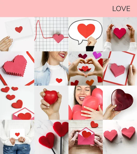 Heart Artwork and Woman with Love — Stock Photo, Image