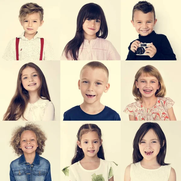 Conjunto de niños alegres de la diversidad — Foto de Stock