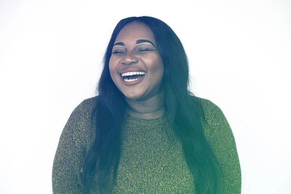Lachen van de Afrikaanse vrouw — Stockfoto