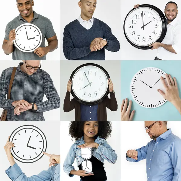 Pessoas Diversas Com o Tempo — Fotografia de Stock