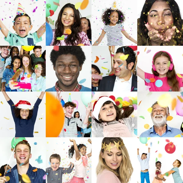 Set of Diversity People Faces — Stock Photo, Image