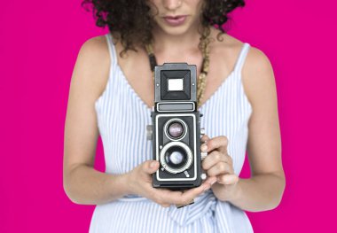 bağbozumu kamera kadınla