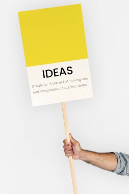 İnsan elini tutarak protesto afiş