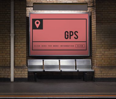 Otobüs durağı koltuklar ve reklam kurulu