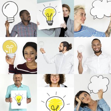 Çeşitlilik insanlarla ampulleri