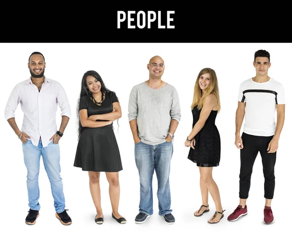 Set di persone diversità insieme in studio — Foto Stock