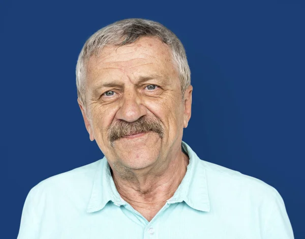 Senior man with mustache — Stock Photo, Image