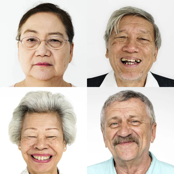 Set of Diversity Senior People — Stock Photo, Image