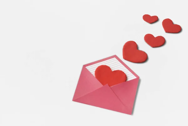 Lettera d'amore e forme del cuore — Foto Stock