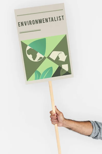 Людського протест рука тримає плакат — стокове фото