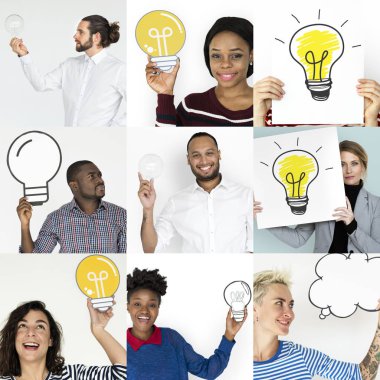 Çeşitlilik insanlarla ampulleri