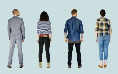 Farklı insanlar arkadan görünüm