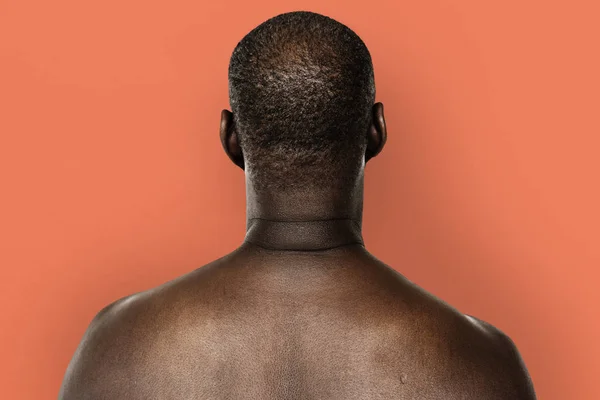 Shirtless african man in studio