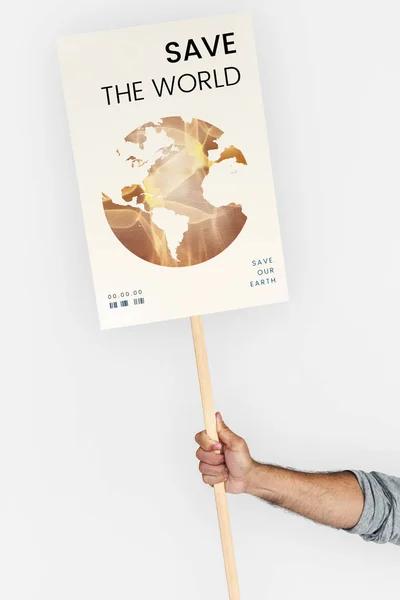 Людського протест рука тримає плакат — стокове фото