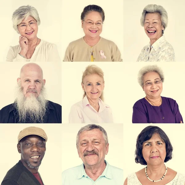 Set of Diversity Senior People — Stock Photo, Image