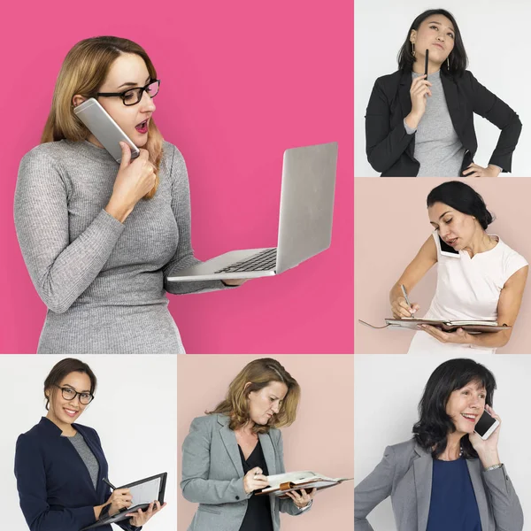 Collage con gente de negocios diversa —  Fotos de Stock