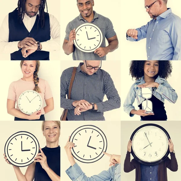 Persone diverse con il tempo — Foto Stock