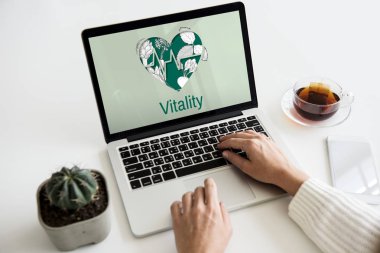 Dizüstü bilgisayarda çalışan kadın