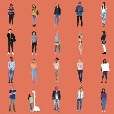 Çok ırklı insanlar ayakta 