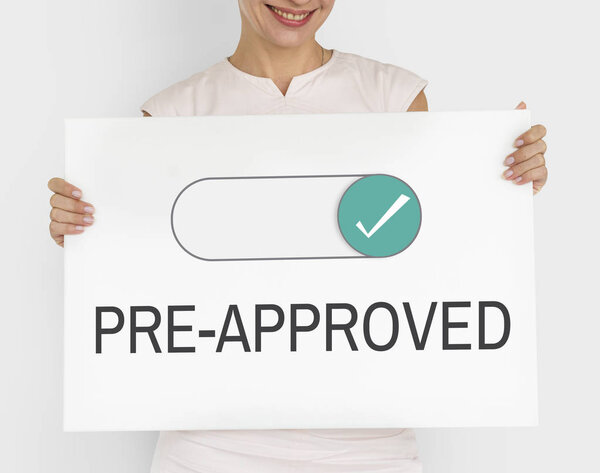 Woman holding banner