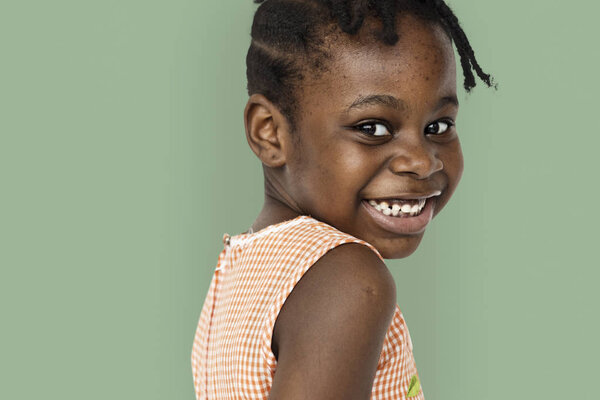 Close-up portrait of beautiful african american girl