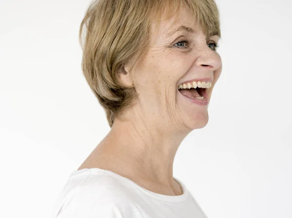 Senior vrouw lachen — Stockfoto