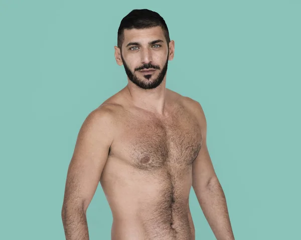 Uomo in posa in topless — Foto Stock