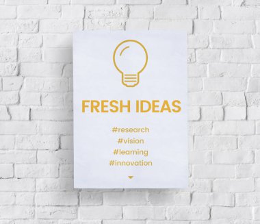 Tuğla duvar grafik ile banner 