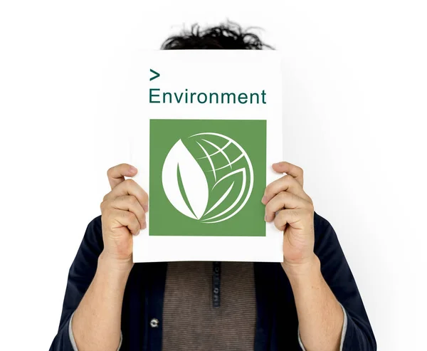 Person Holding Environmental Banner — Stock Photo, Image