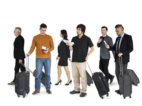 Diversidad de personas con equipaje —  Fotos de Stock