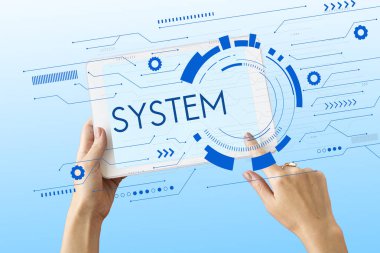 kişi holding dijital tablet