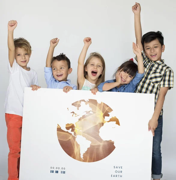 Gyermekek gazdaság banner — Stock Fotó