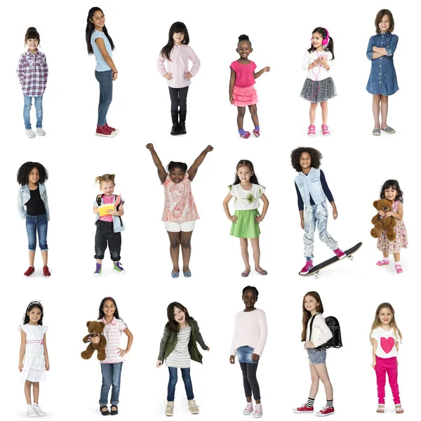 Meninas jovens multiétnicas — Fotografia de Stock