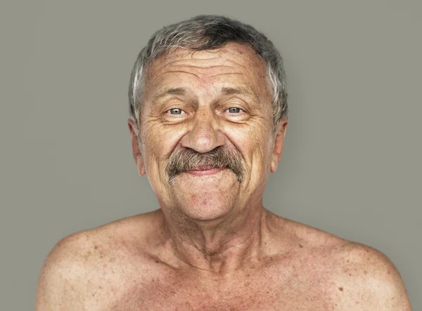 Felnőtt idősebb ember bajusz — Stock Fotó