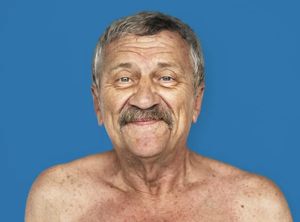 Felnőtt idősebb ember bajusz — Stock Fotó