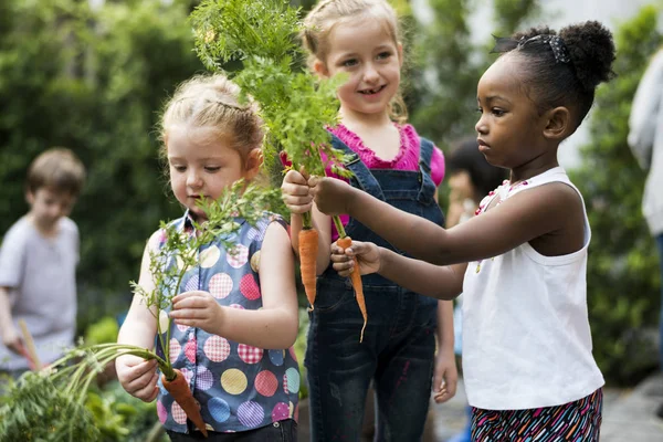 Bambini che tengono verdure — Foto Stock