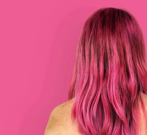 Mujer de pelo rosa — Foto de Stock