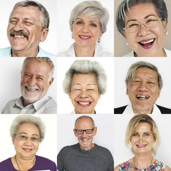 Set of Diversity Senior People — Stock Photo, Image