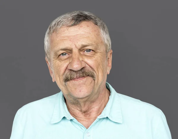Senior man with mustache — Stock Photo, Image