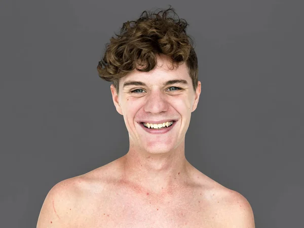 Teenager guy with bare shoulders — Stock Photo, Image