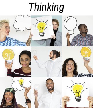 Çeşitlilik insanlarla ampulleri