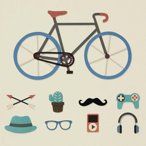 Bicycle and hipster lifestyle culture icons — Stock Photo, Image