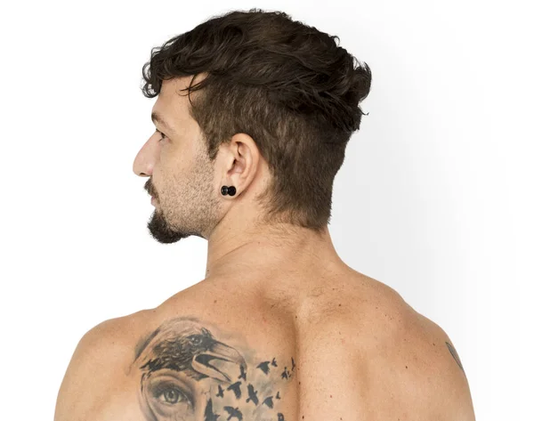 Caucasian man with tattoo — Stock Photo, Image