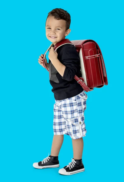 学校のバックパックと少年 — ストック写真