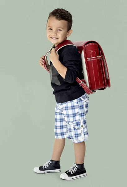 Niño de escuela con mochila —  Fotos de Stock