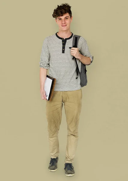 Male student with backpack — Stock Photo, Image