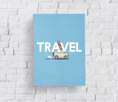 Tuğla duvar grafik ile banner 