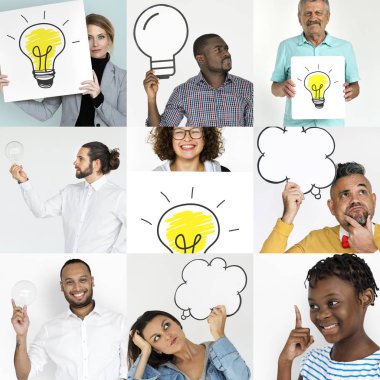 Çeşitlilik insanlarla ampulleri